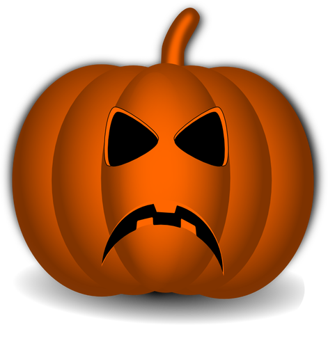 IlustraciÃ³n de vector de calabaza de Halloween enojado