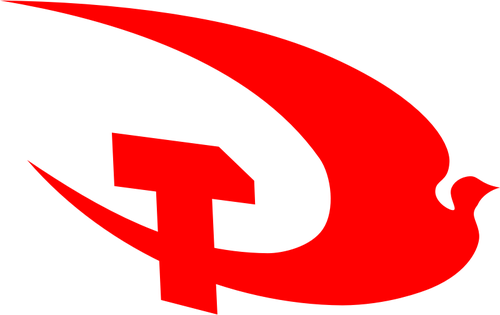Ciocan ÅŸi porumbel comunist pictograma graficÄƒ vectorialÄƒ