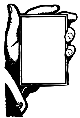 Vektor illustration hand som hÃ¥ller ett tomt kort