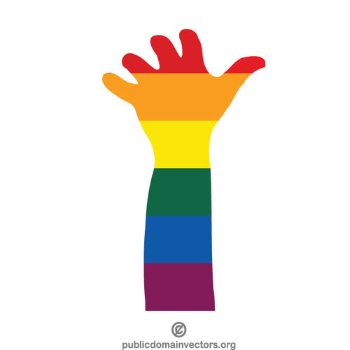 Hand ausgestreckt in LGBT-Farben