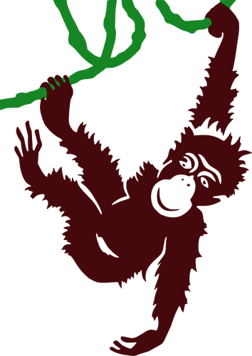 Hanging monkey vector clip art