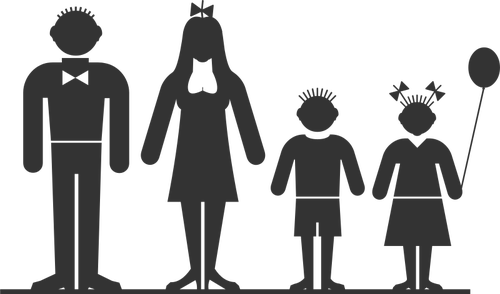 Familia de patru membri vectorul miniaturi
