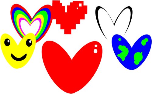 Set of hearts vector drawing