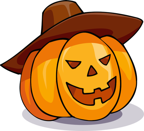 Halloween pumpkin with a sombrero vector drawing