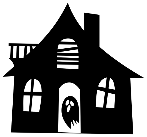 Imagem de silhueta casa assombrada