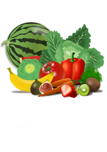 Obst und GemÃ¼se-Vektor-Bild