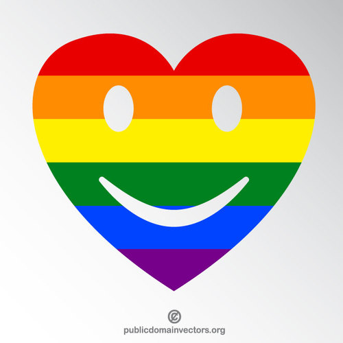 GÃ¼lÃ¼mseyen kalp LGBT renkleri