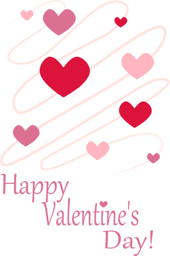 Clipart vetorial de rosa coraÃ§Ãµes cartÃ£o do dia do Valetine