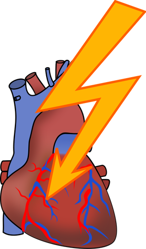 Symbole de dessin vectoriel de crise cardiaque