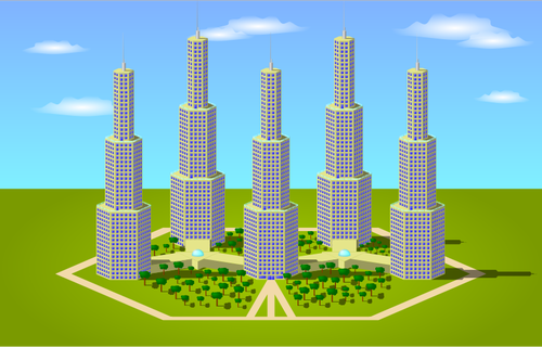 Vektor-Bild der City-Eigentumswohnung-Konzept