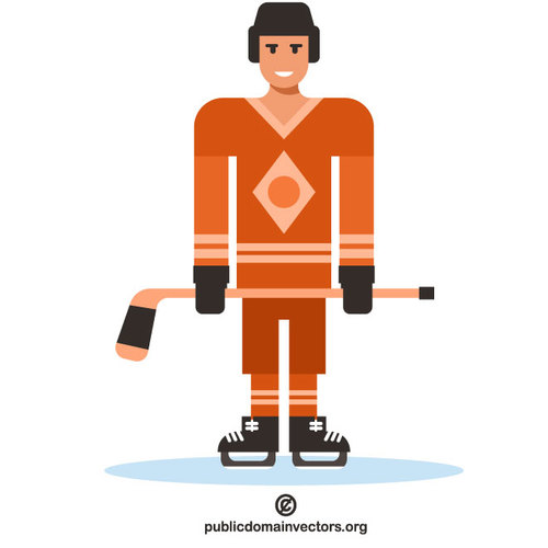 Art de dessin animÃ© de joueur de hockey