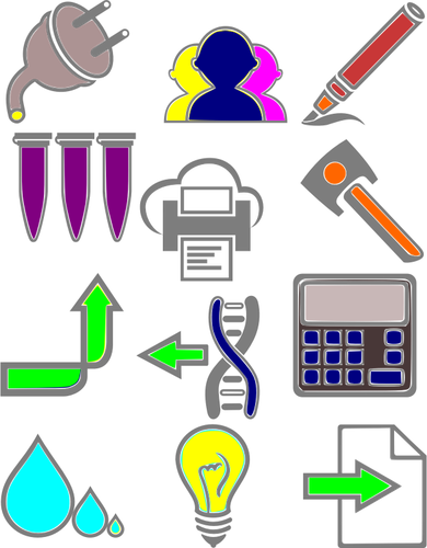 Vektor Zeichnung der verschiedenen Zeichen-Symbole-Satz