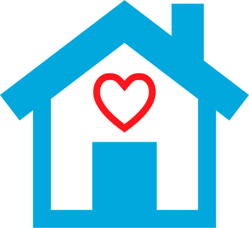 IlustraciÃ³n vectorial de casa construida con icono de amor