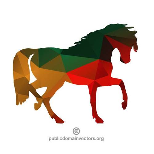 Silhouette de cheval avec le modÃ¨le polygonal