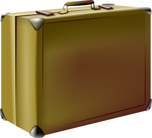 Vector illustration of brown old style suitcase