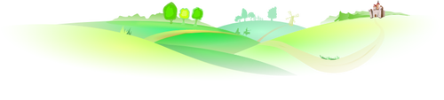 Vista del paisaje con dos siluetas vector clip art