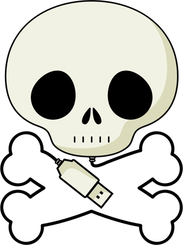 Vector image of skull USB cable