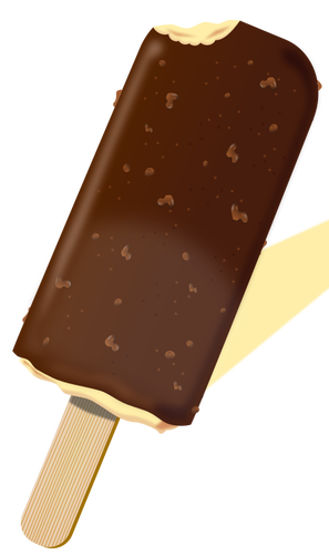 IlustraciÃ³n vectorial fotorrealista de un helado de chocolate en un palo