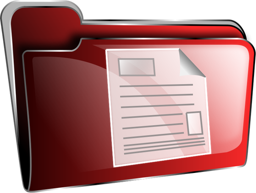 Wektor rysunek czerwone plastikowe folderu ikona dokumentu