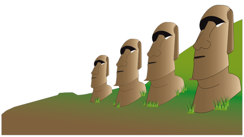 Vector de desen a Statui Moai.
