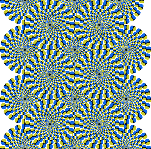 Bewegende kleurrijke cirkels vormen een optische illusie