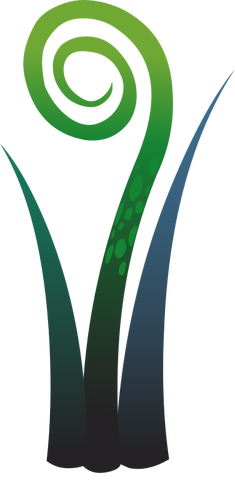 Vector afbeelding van een blad als plant met een spiraal terug naar boven