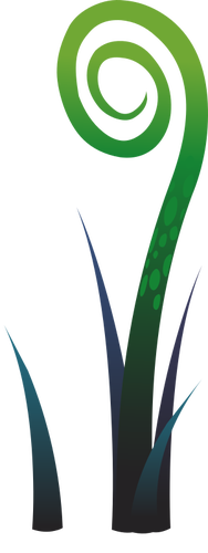 Vektor ilustrasi rendah tumbuh tanaman biru dan hijau