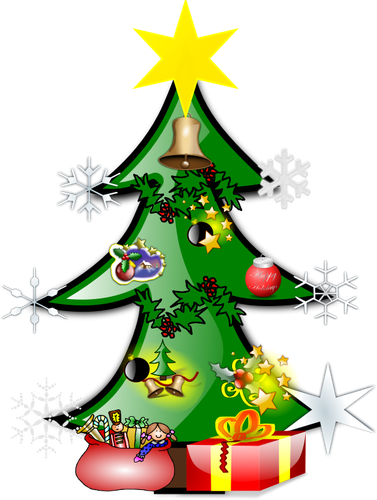 Kolorowe BoÅ¼e Narodzenie drzewo grafika wektorowa