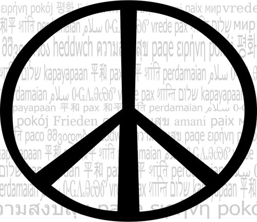 Multilingual peace mark
