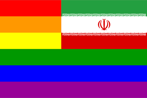 Iranske og LHBT flagg
