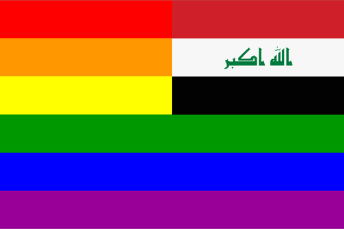 Bandeira do Iraque e arco-Ã­ris