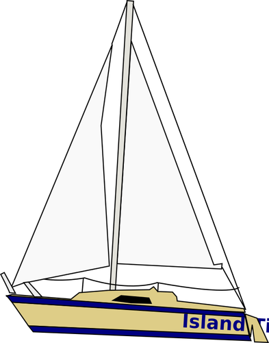 Yacht with sails
