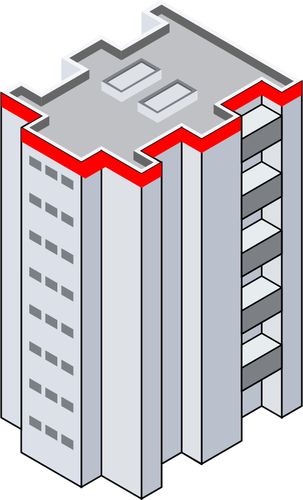 Ilustrasi vektor isometrik blok tower