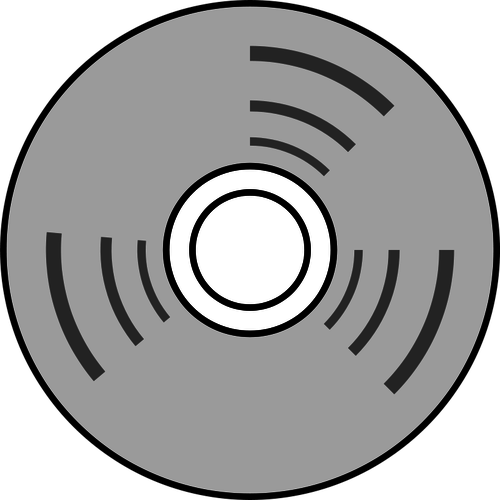 Vector line drawing of compact disc