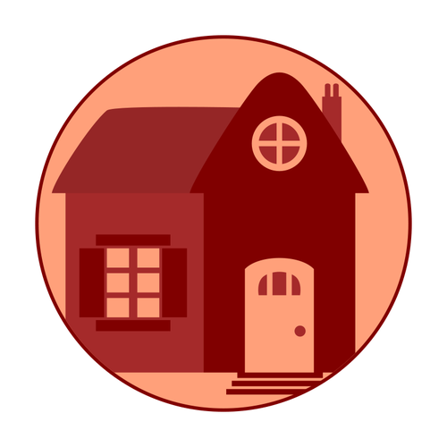Imagen vectorial casa roja