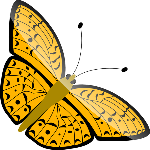 IlustraciÃ³n vectorial de naranja mariposa volando