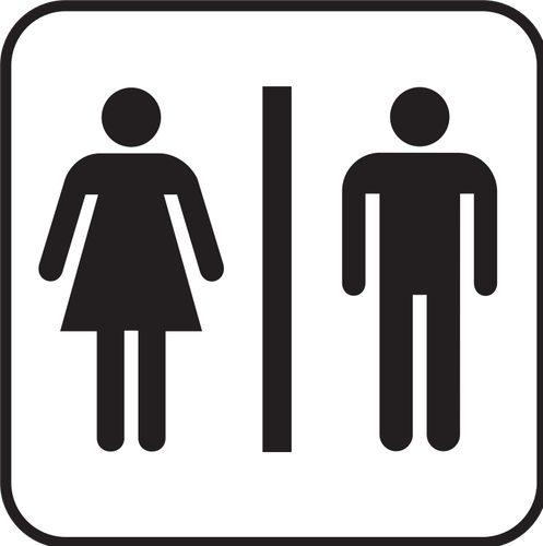MÃ¤nnliche und weibliche WC Schild Vektor Zeichnung