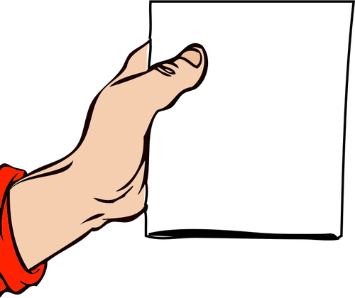 Illustrazione vettoriale della mano con brochure