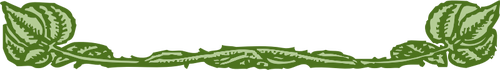 Vektor menggambar hijau daun dekorasi perbatasan