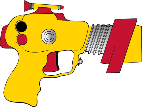 IlustraciÃ³n de vector de arma espacial amarillo y rojo