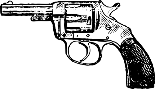 IlustraÅ£ie vectorialÄƒ de revolver cu mÃ¢ner din cauciuc