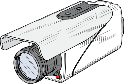 Disegno della telecamera di sorveglianza con tonalitÃ  pioggia vettoriale