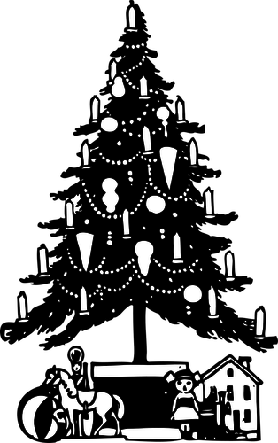Weihnachtsbaum schwarz-weiÃŸ Vektor