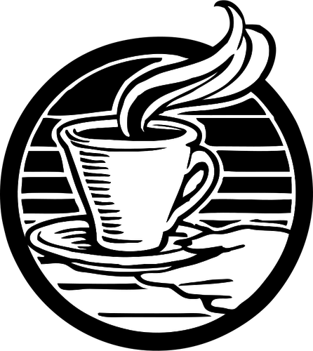 XÃ­cara de cafÃ© preto e branco vector
