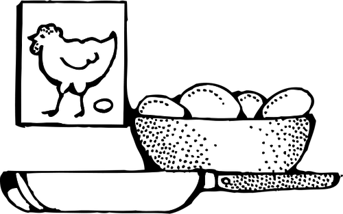 Pot of eggs ready too be fried vector image