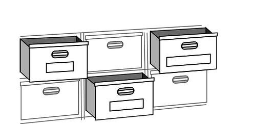 Disegno vettoriale di file cabinet cassetti
