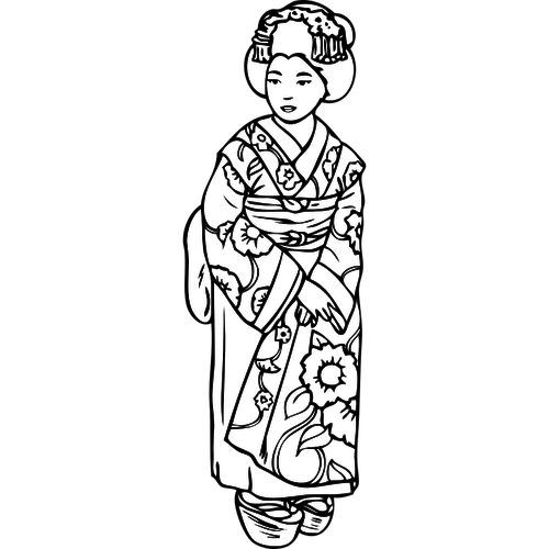 Vektorgrafikk utklipp av stirrer geisha