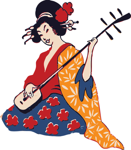 Geisha spielen instrument