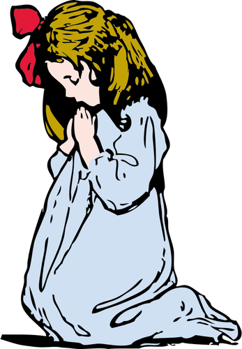 IlustraÃ§Ã£o em vetor de menina rezando