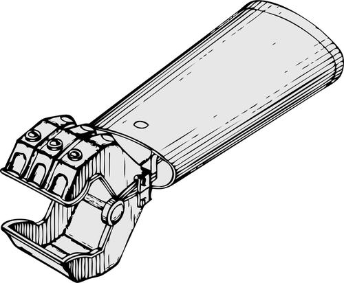 Vektor illustration av mekanisk hand 3D-vy